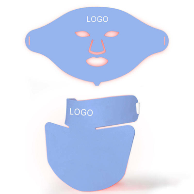 Beli Kulit 7 Warna Lampu Merah Panel Terapi Masker Foton Wajah Leher Silikon 470nm pembuatan online