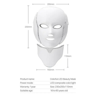 Beli PDT Photon Light Masker Wajah LED Terapi Kecantikan Kulit Wajah Dan Leher 7 Warna pembuatan online
