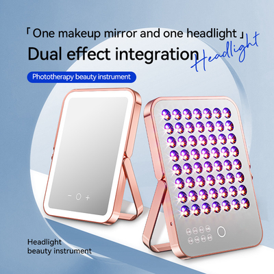 Beli 2 IN 1 Makeup Mirror Face Skin Care Perangkat Panel Terapi Cahaya Merah pembuatan online