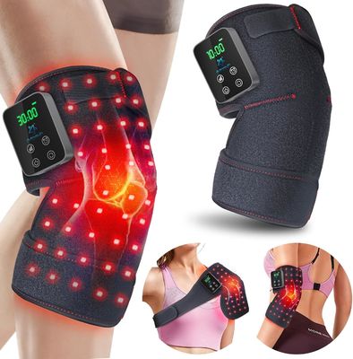 660nm 850nm Therapy Knee Red Light Massager Infrared + Vibration + Heat, Wireless & Rechargeable untuk meringankan nyeri sendi