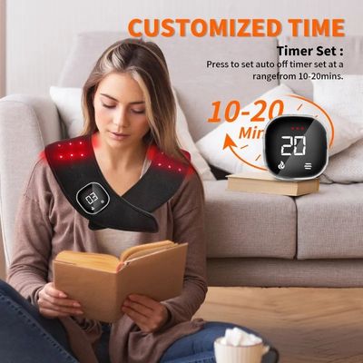 Fleksibel Infrared Terapi Terapi Terapi Merah Cap 660nm/850nm Wireless Wrap untuk Sakit Bahu, Vibration Massage & Muscle Recovery